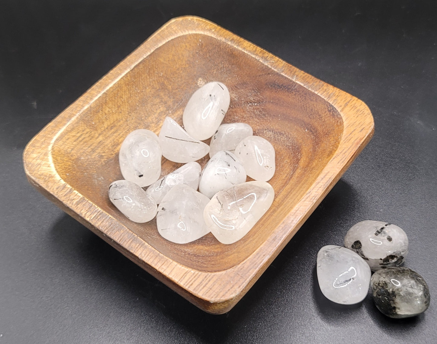 Tourmalinated Quartz Tumbled